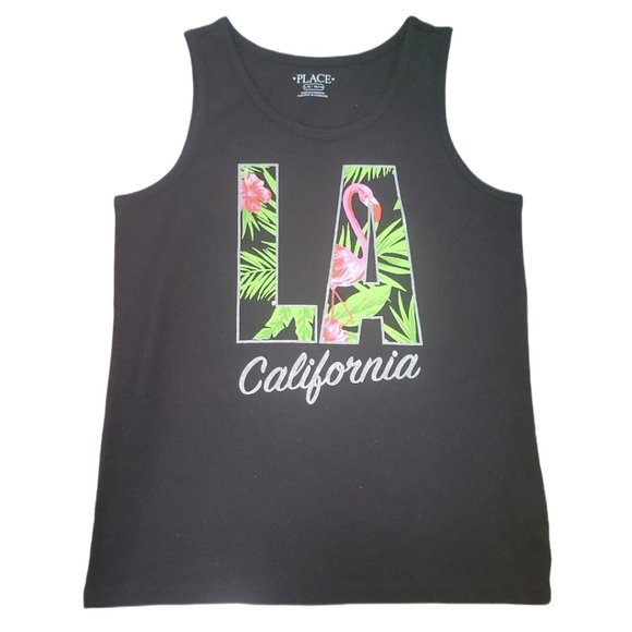 ❤2/$12❤ Girls Tank Top Bundle (fitted pink stripes & loose black) EUC - Picture 4 of 4